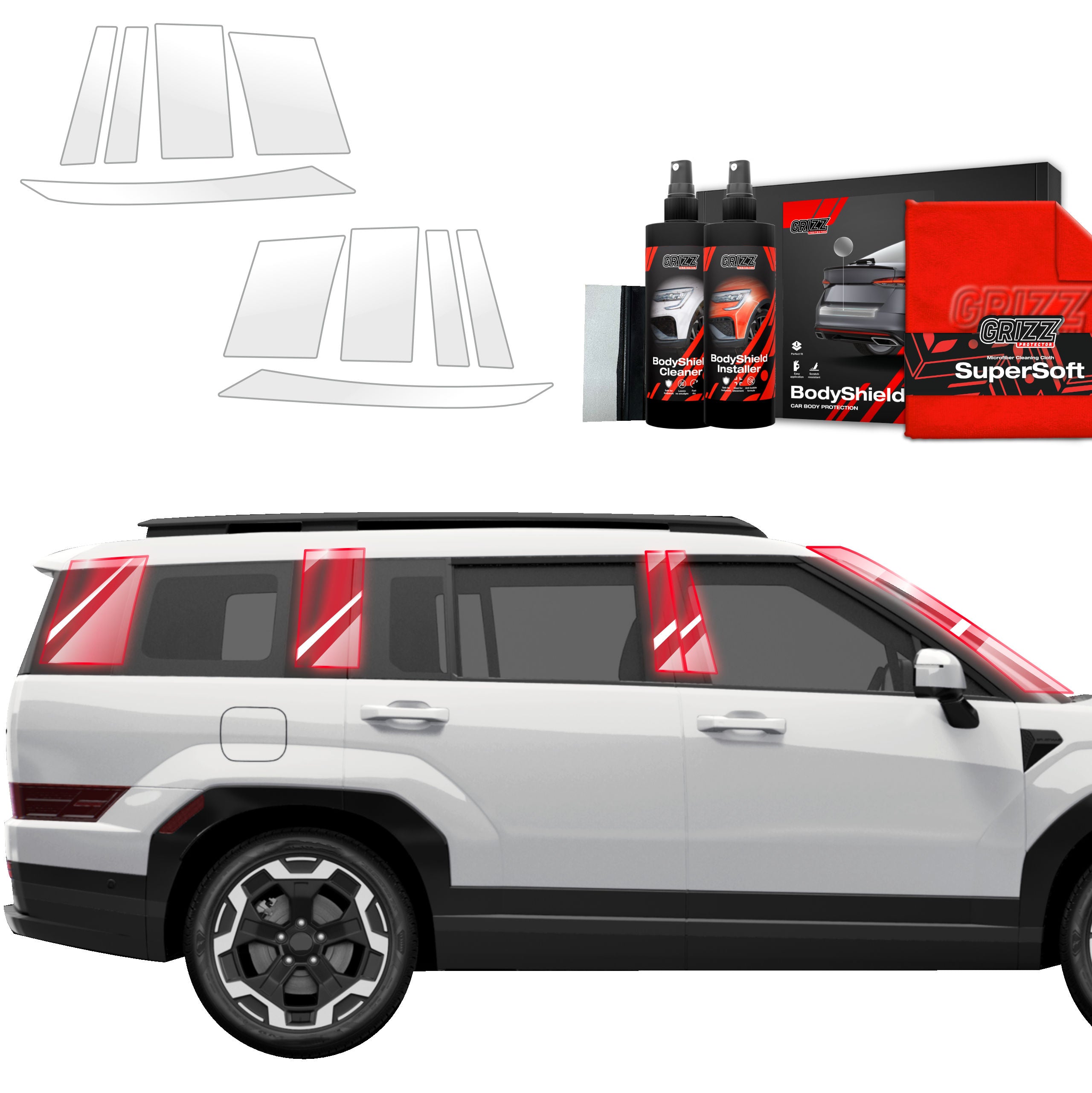 Film Protection Seuil Chargement Hyundai Santa Fe 4 (2018-2024) – Transparent, Anti-rayures, Kit Complet Avec Outils