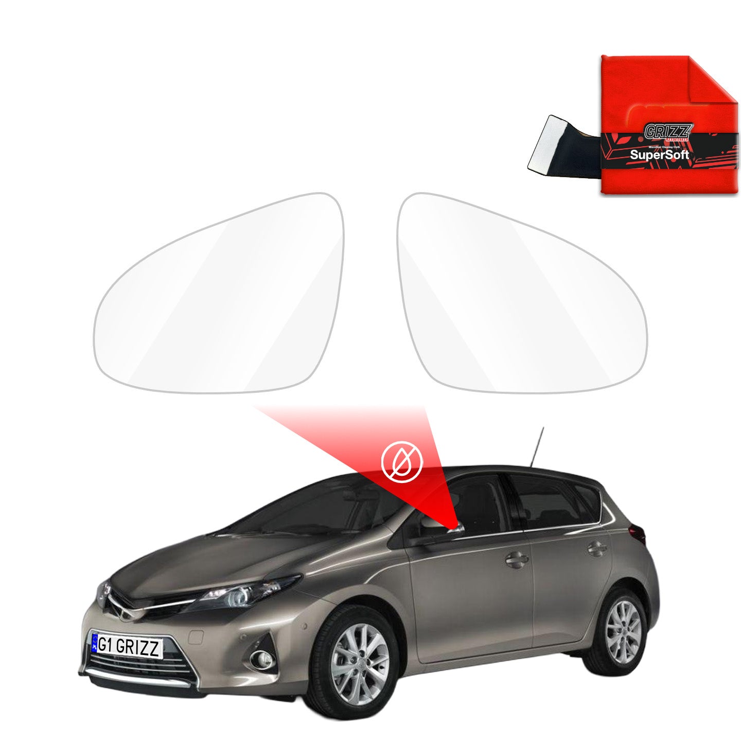 Rain protection film for exterior mirrors