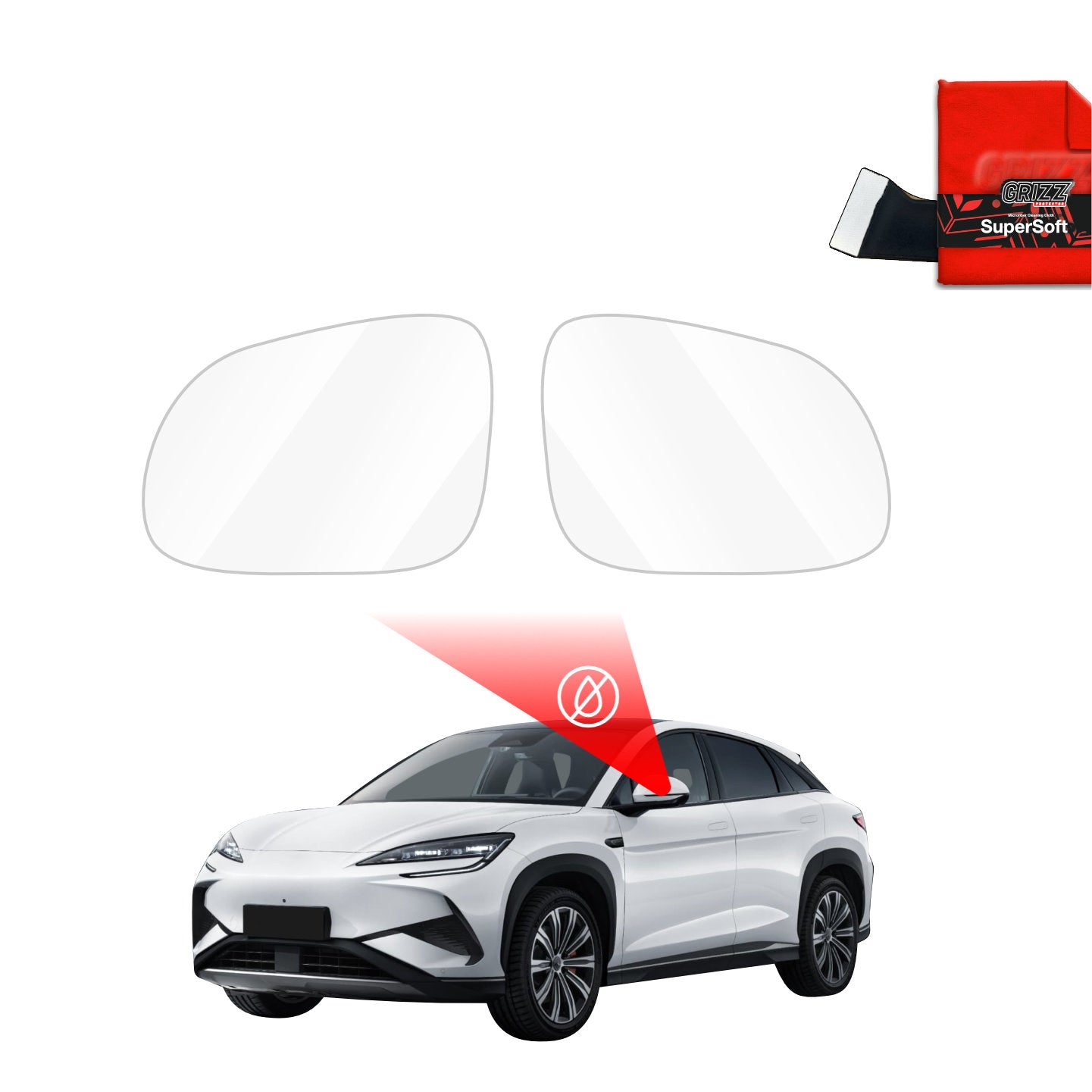 Rain protection film for exterior mirrors