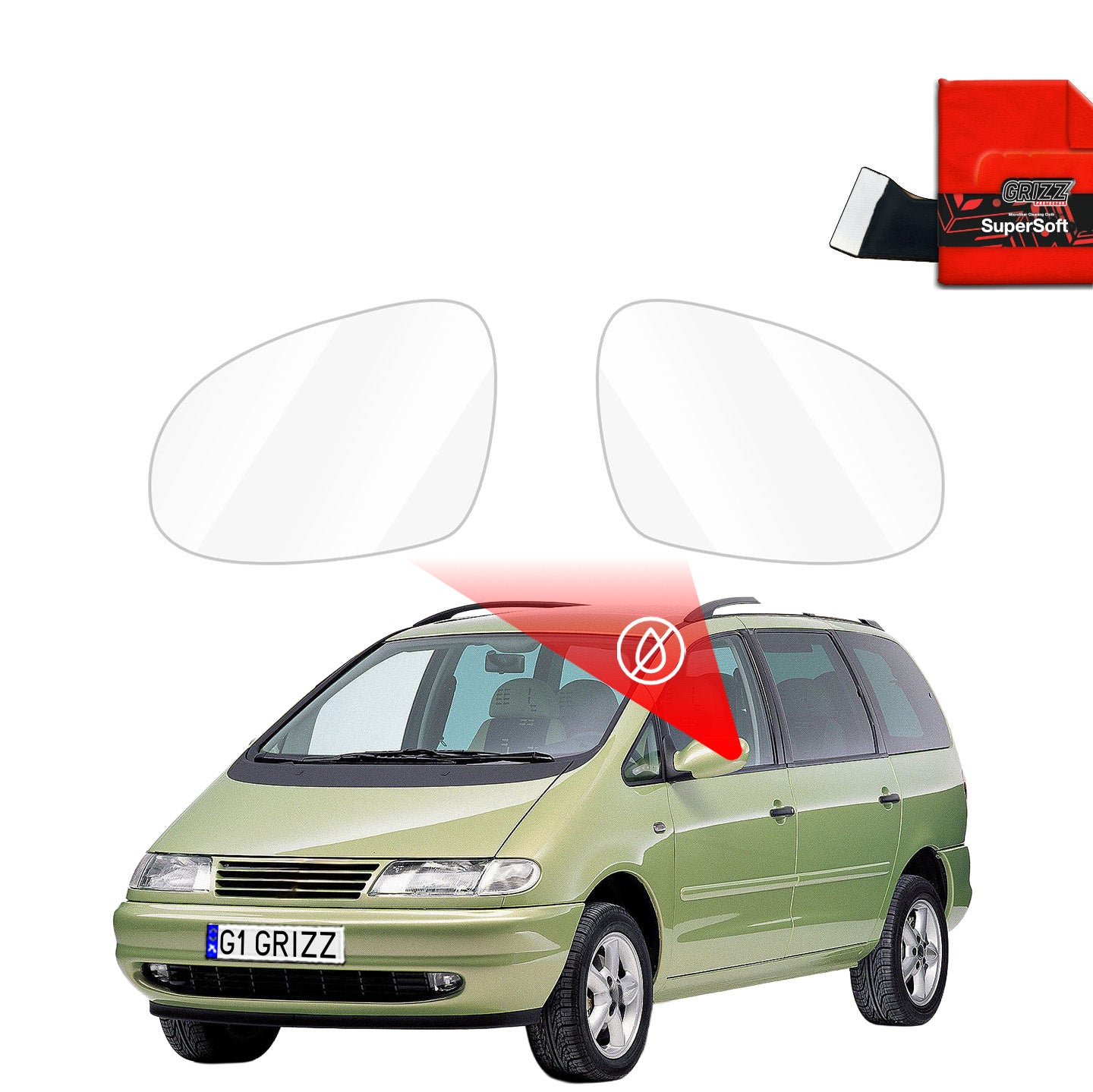 Rain protection film for exterior mirrors
