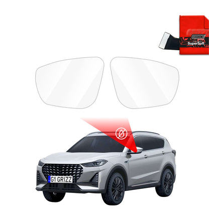 Rain protection film for exterior mirrors