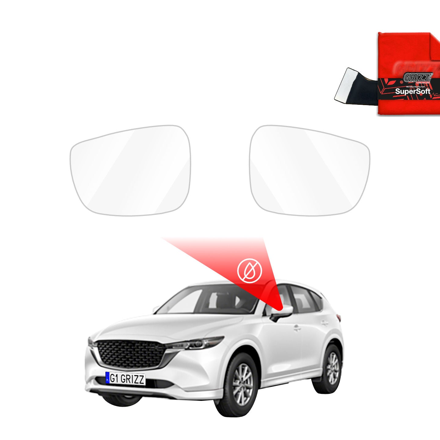 Rain protection film for exterior mirrors