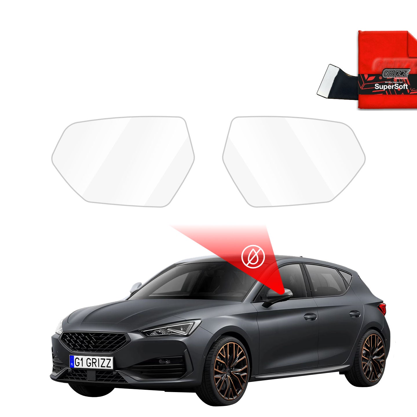 Rain protection film for exterior mirrors