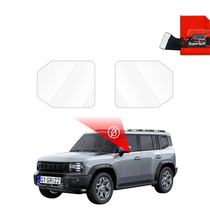 Rain protection film for exterior mirrors