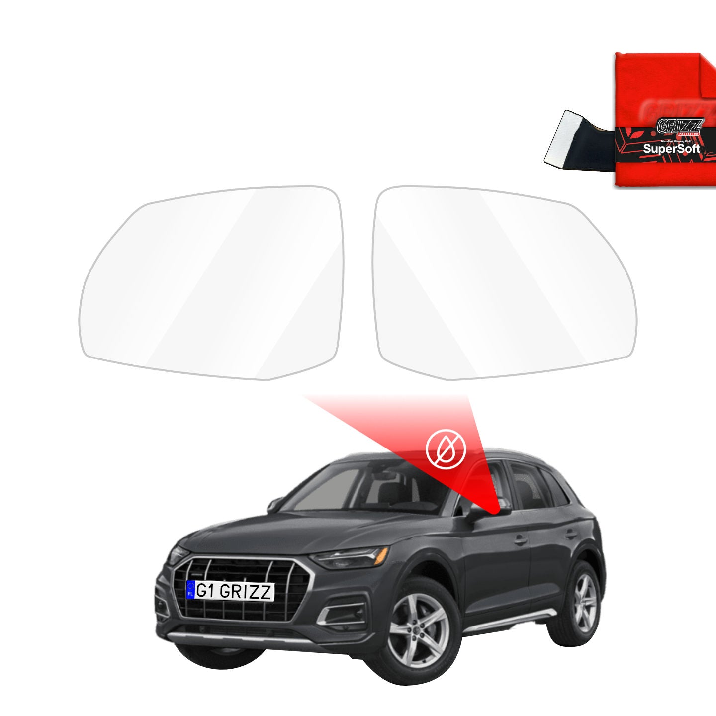 Rain protection film for exterior mirrors