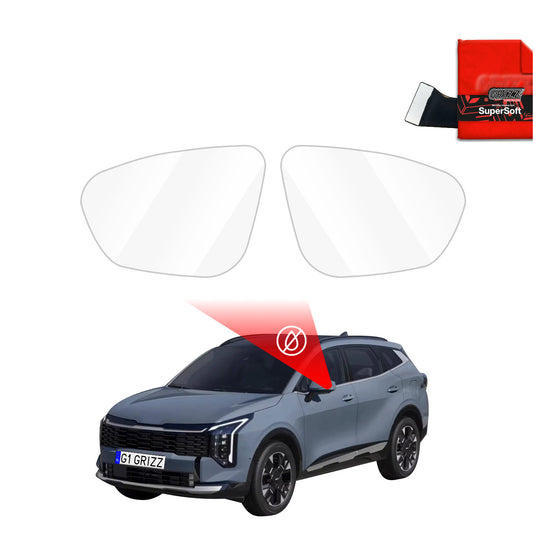 Rain protection film for exterior mirrors