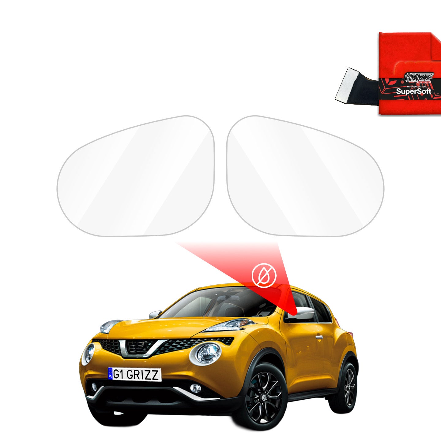 Rain protection film for exterior mirrors