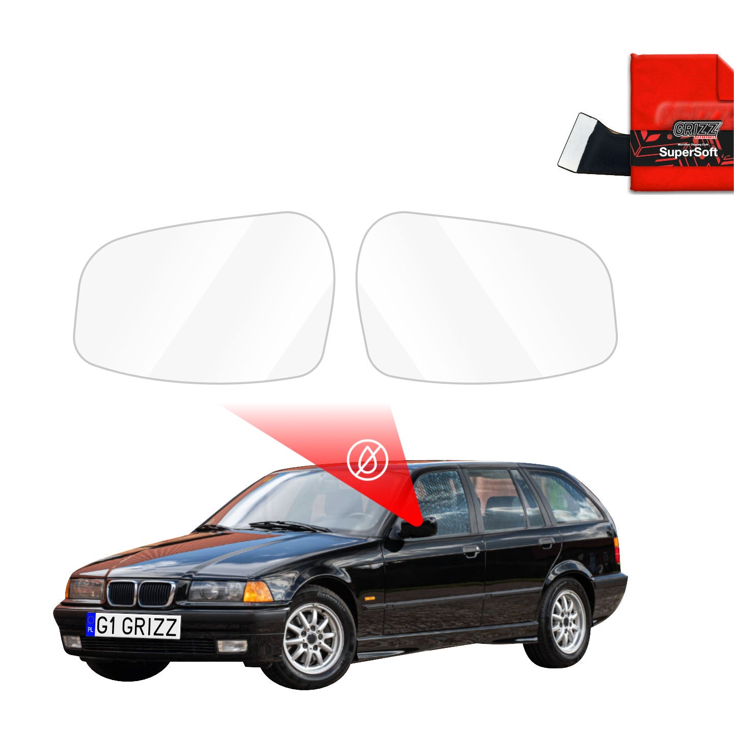 Rain protection film for exterior mirrors