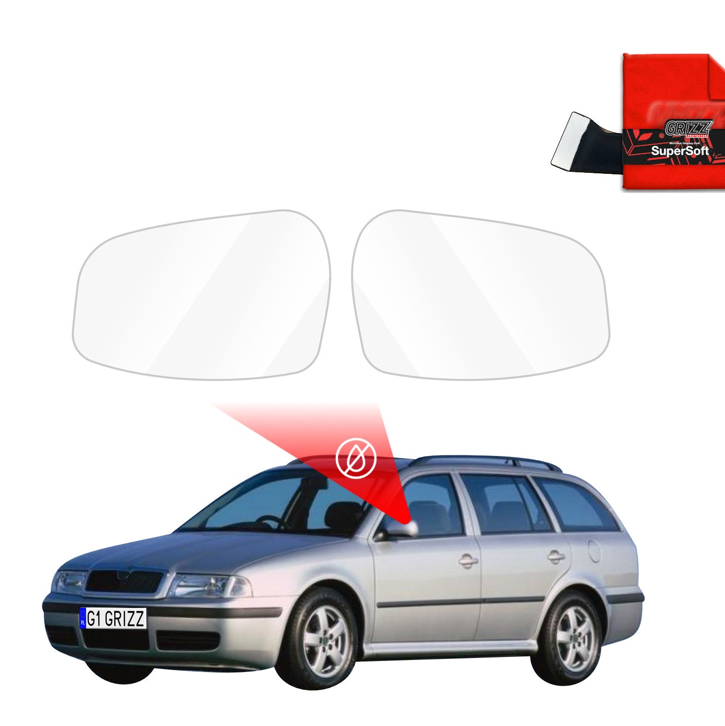 Rain protection film for exterior mirrors