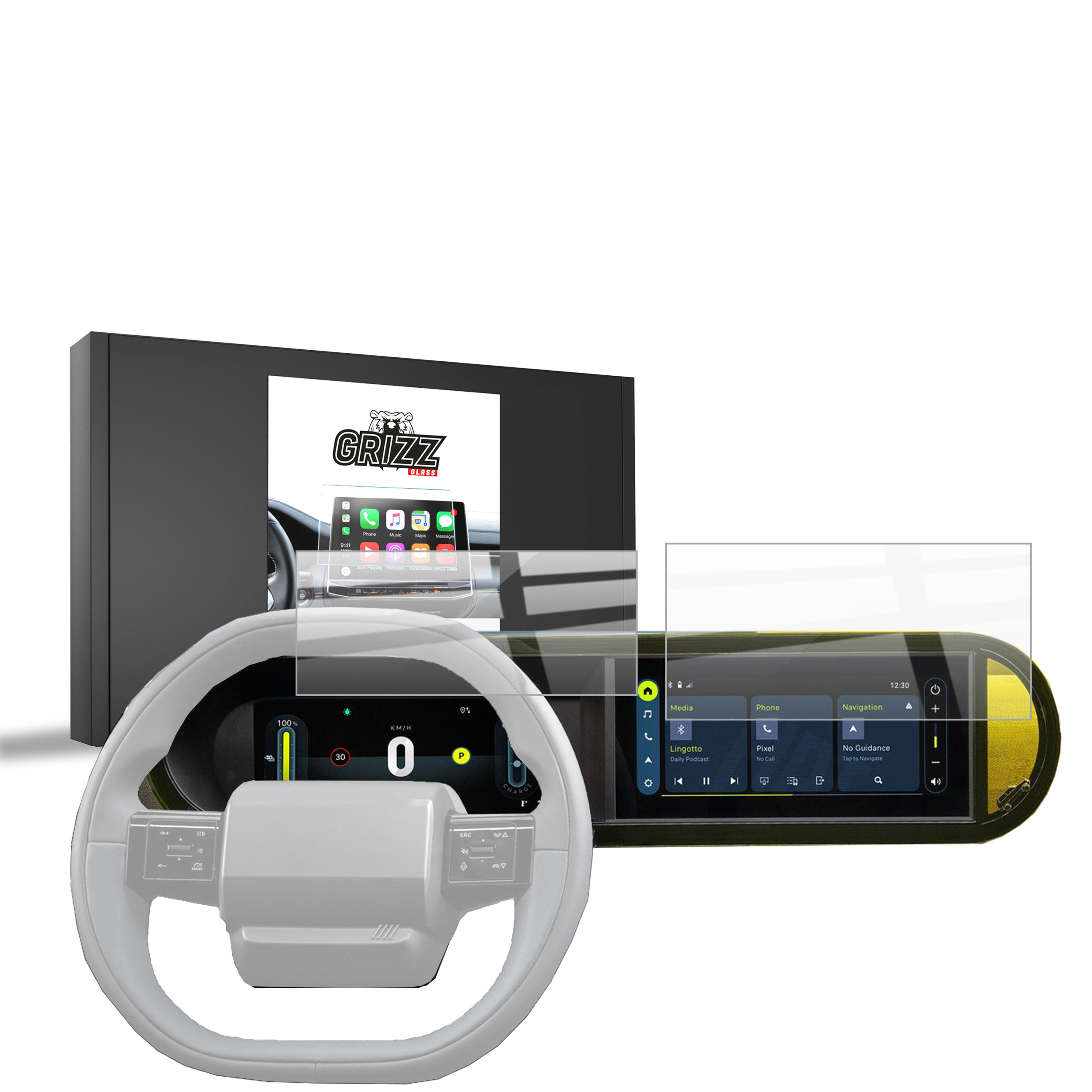 2in1 Display Protection Film for Fiat Grande Panda 10.25