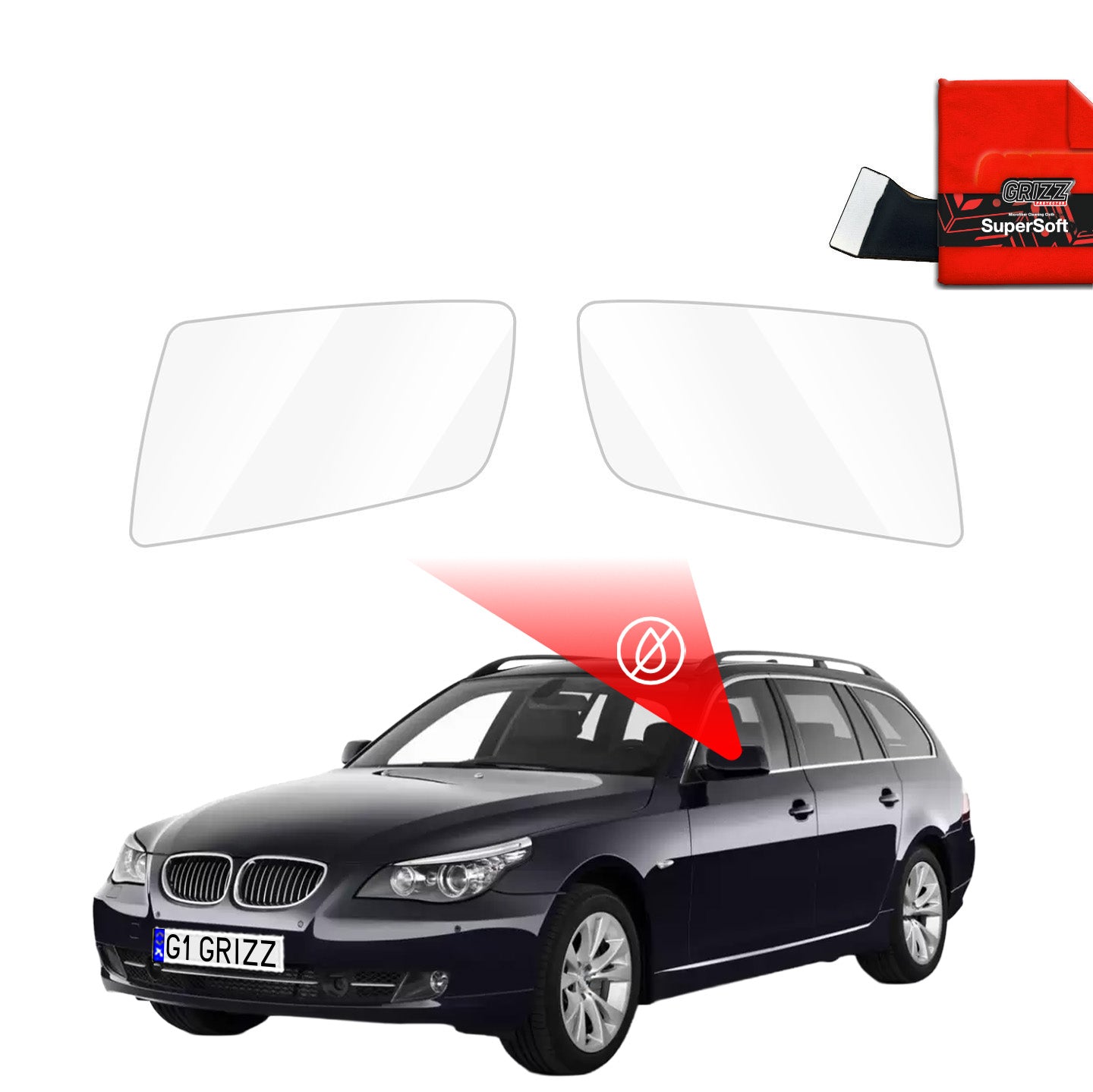 Rain protection film for exterior mirrors