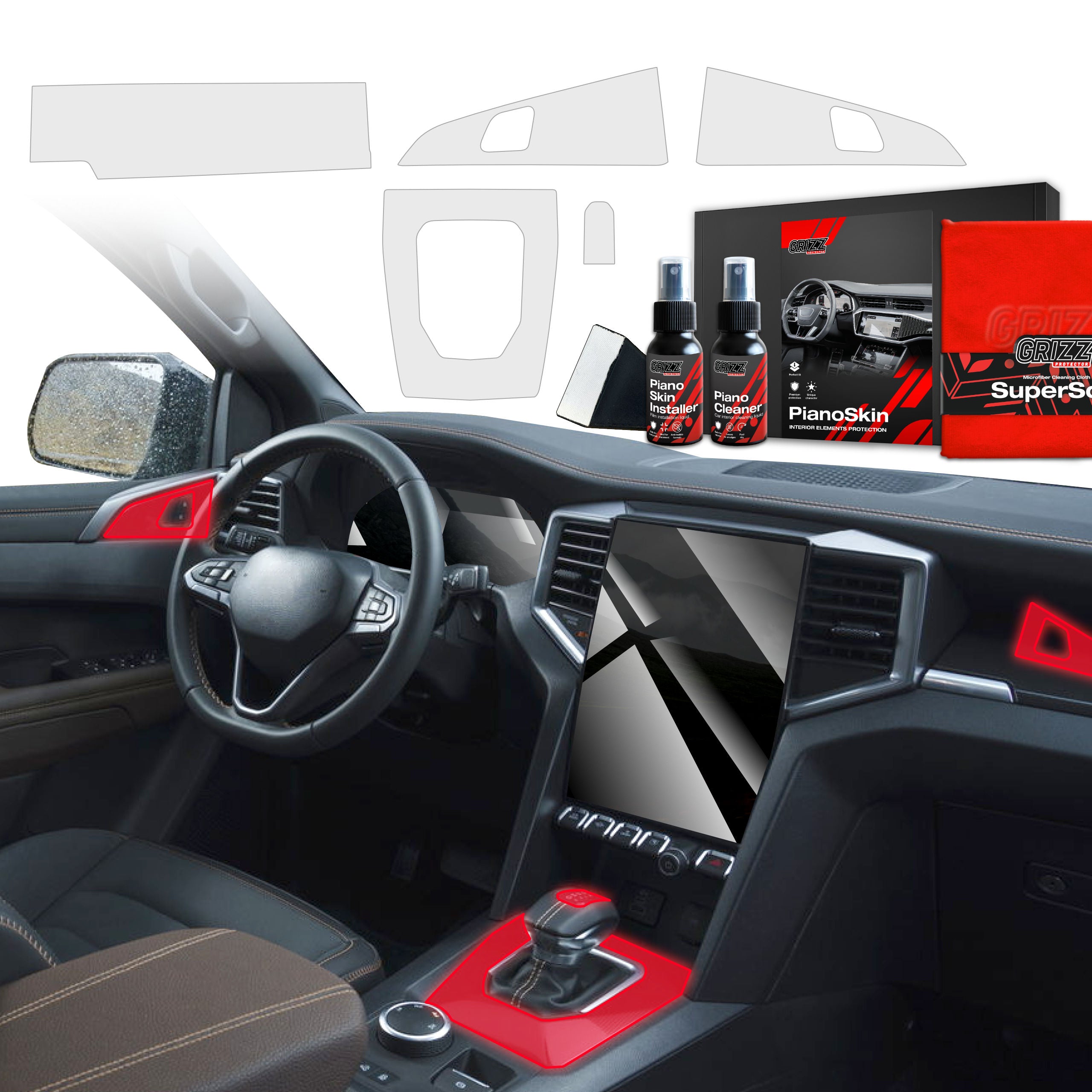 Piano Skin folies voor Volkswagen - mat & helder