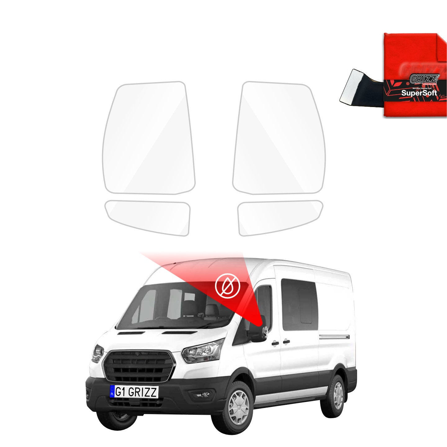 Rain protection film for exterior mirrors - Ford Transit Van – Grizz ...