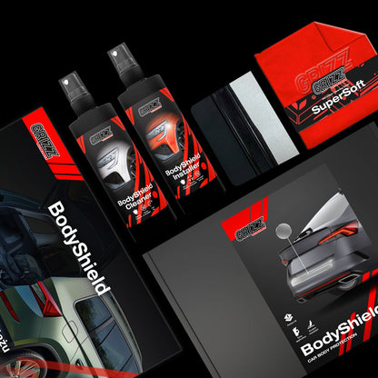 GrizzProtector 6in1 Schwarze Schutzfolie B-Säule for Ford Focus ST-Line X (2021-2025) in bold, eye-catching packaging.