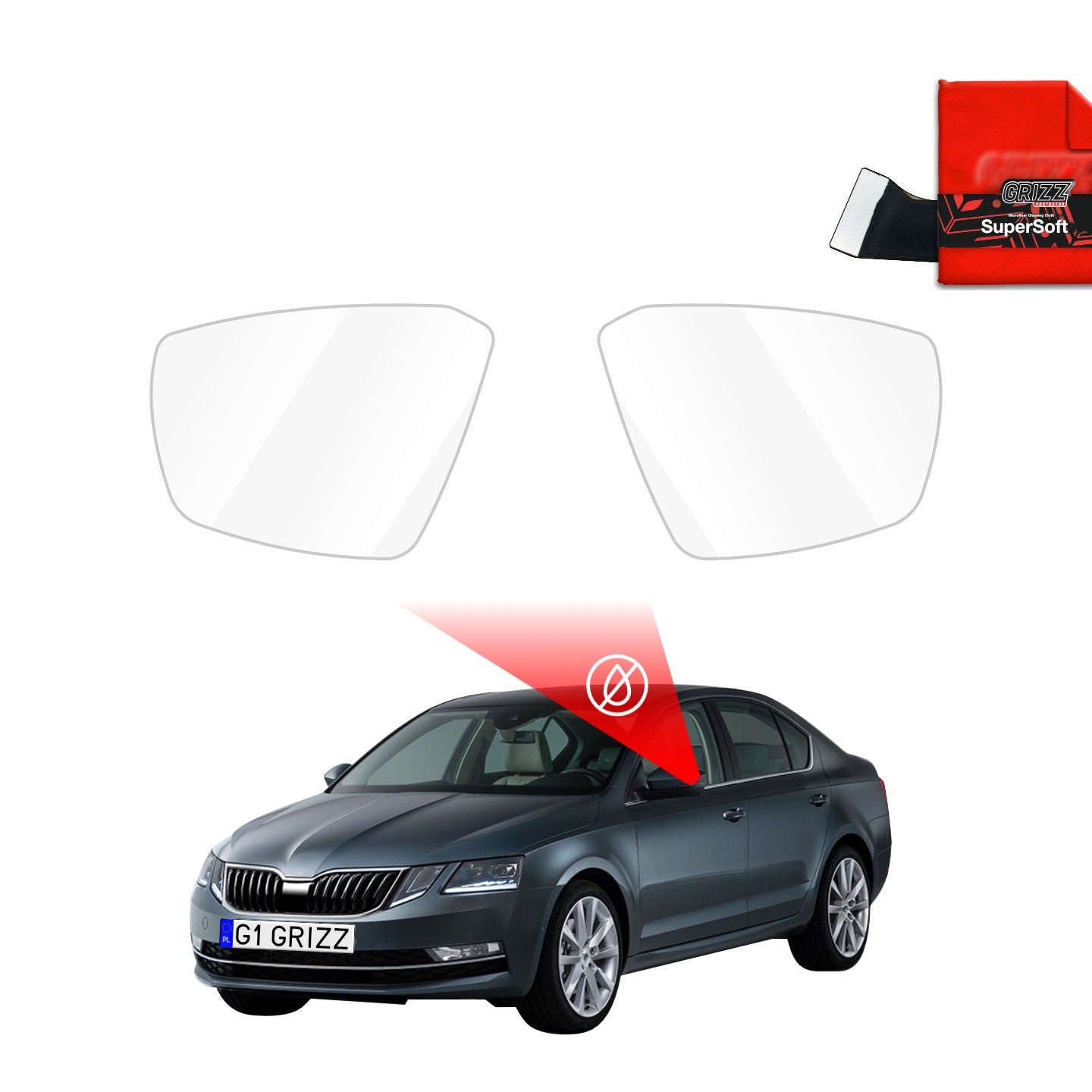 Rain protection film for exterior mirrors