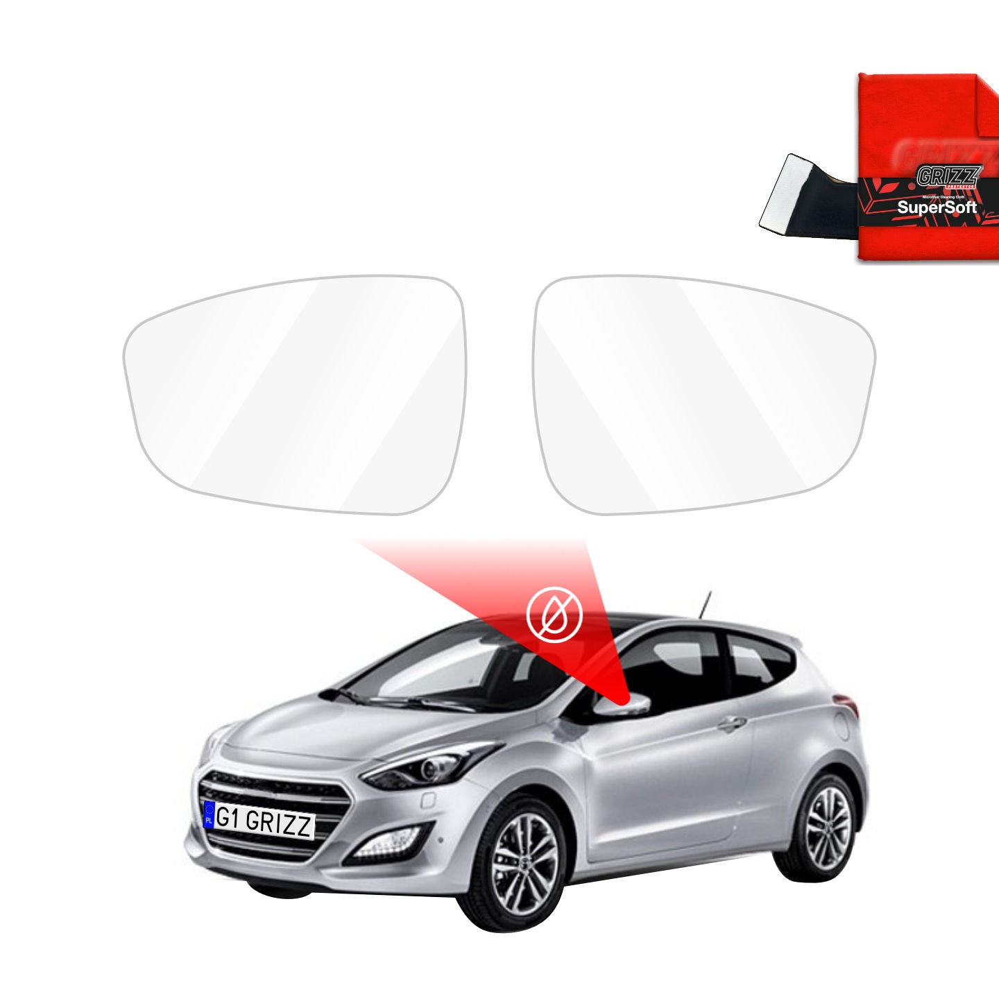 Rain protection film for exterior mirrors