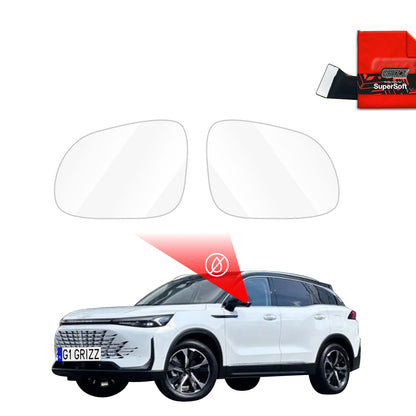 Rain protection film for exterior mirrors