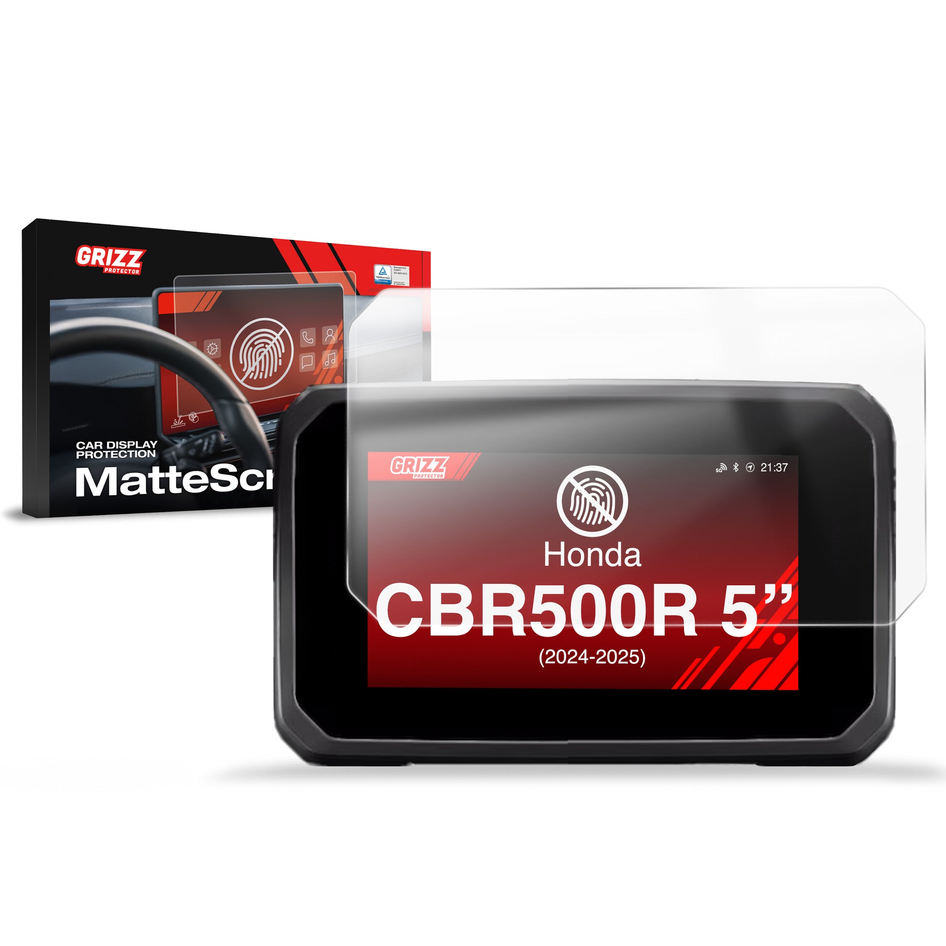 GrizzProtector Displayschutzfolie für Honda CBR500R 5" (2024-2025), matt & anti-fingerprint.