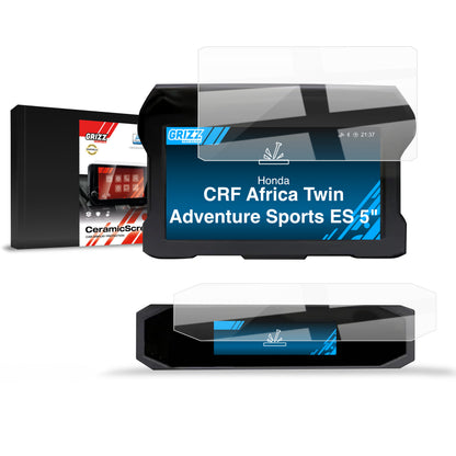 2-in-1 screen protector for Honda CRF1100L Africa Twin Adventure Sports ES 5" (2020-2026) navigation film, scratch-resistant, clear