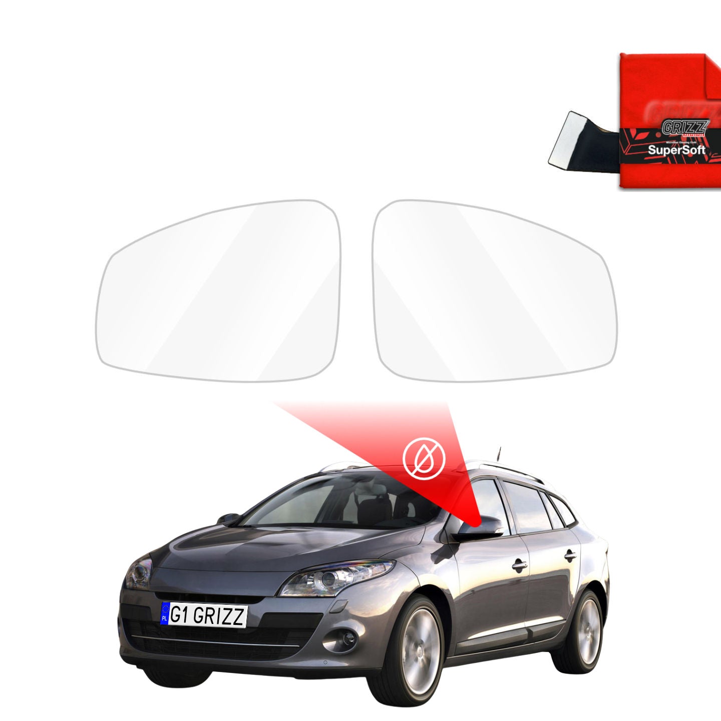 Rain protection film for exterior mirrors
