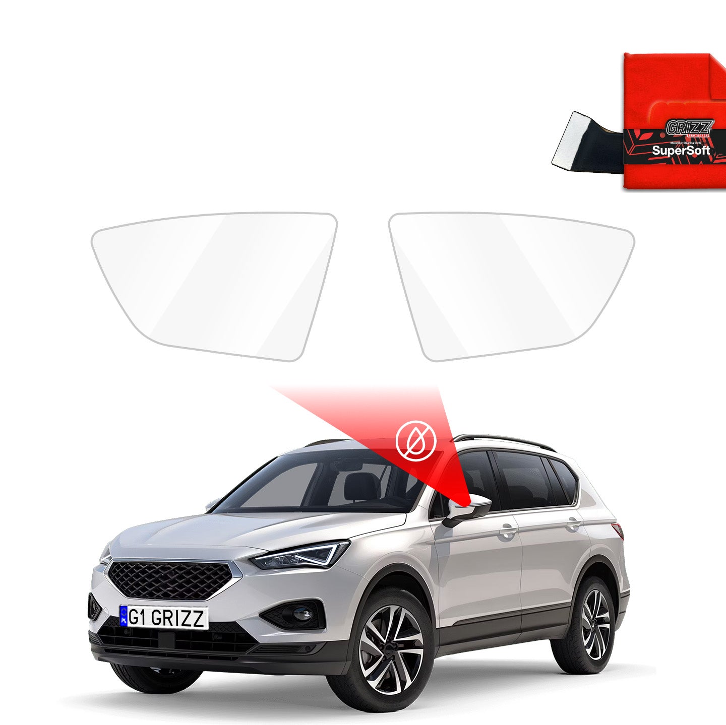 Rain protection film for exterior mirrors