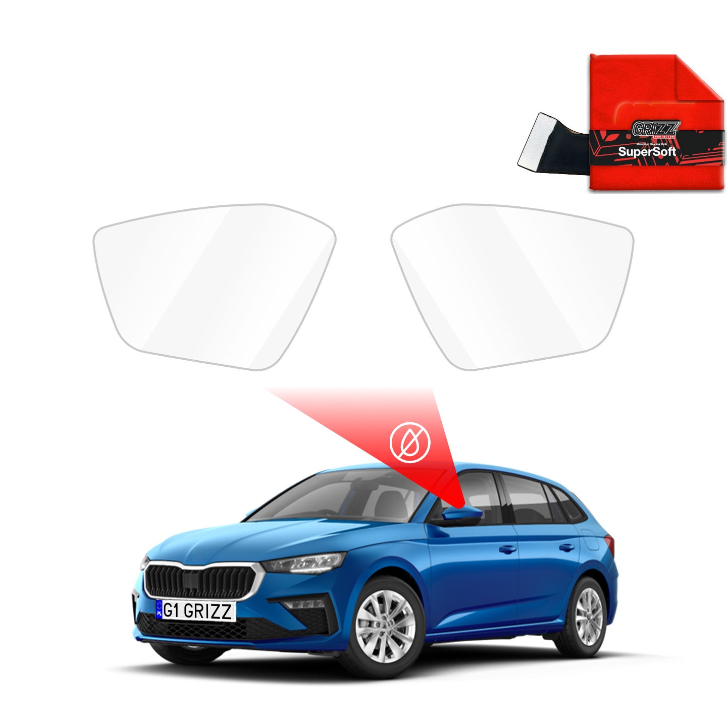 Rain protection film for exterior mirrors