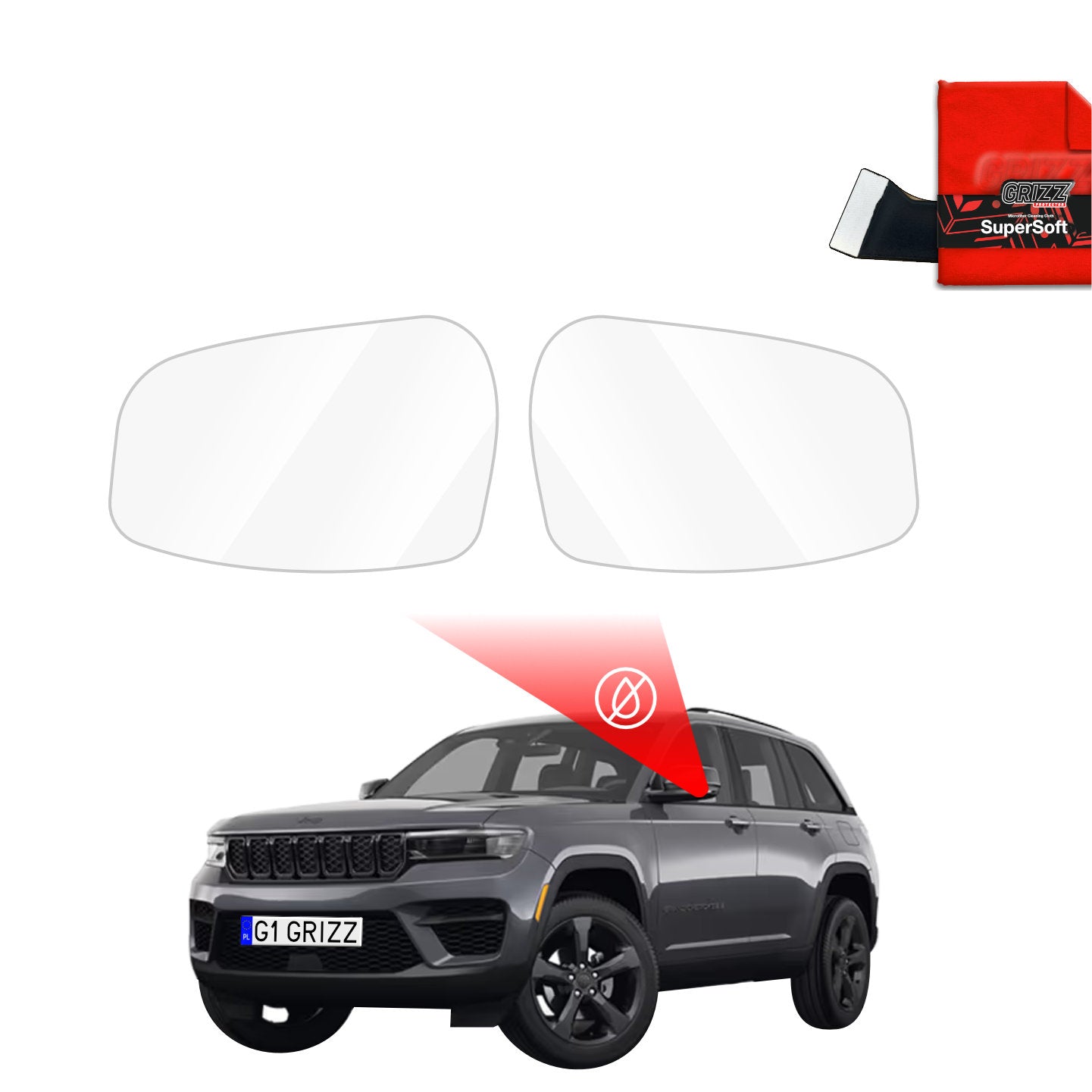 Rain protection film for exterior mirrors