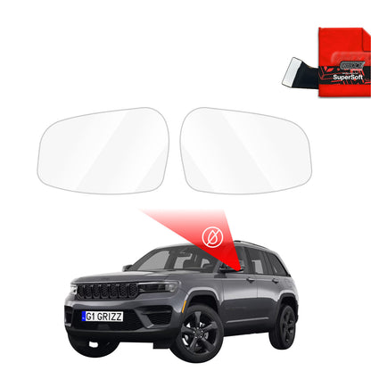 Rain protection film for exterior mirrors