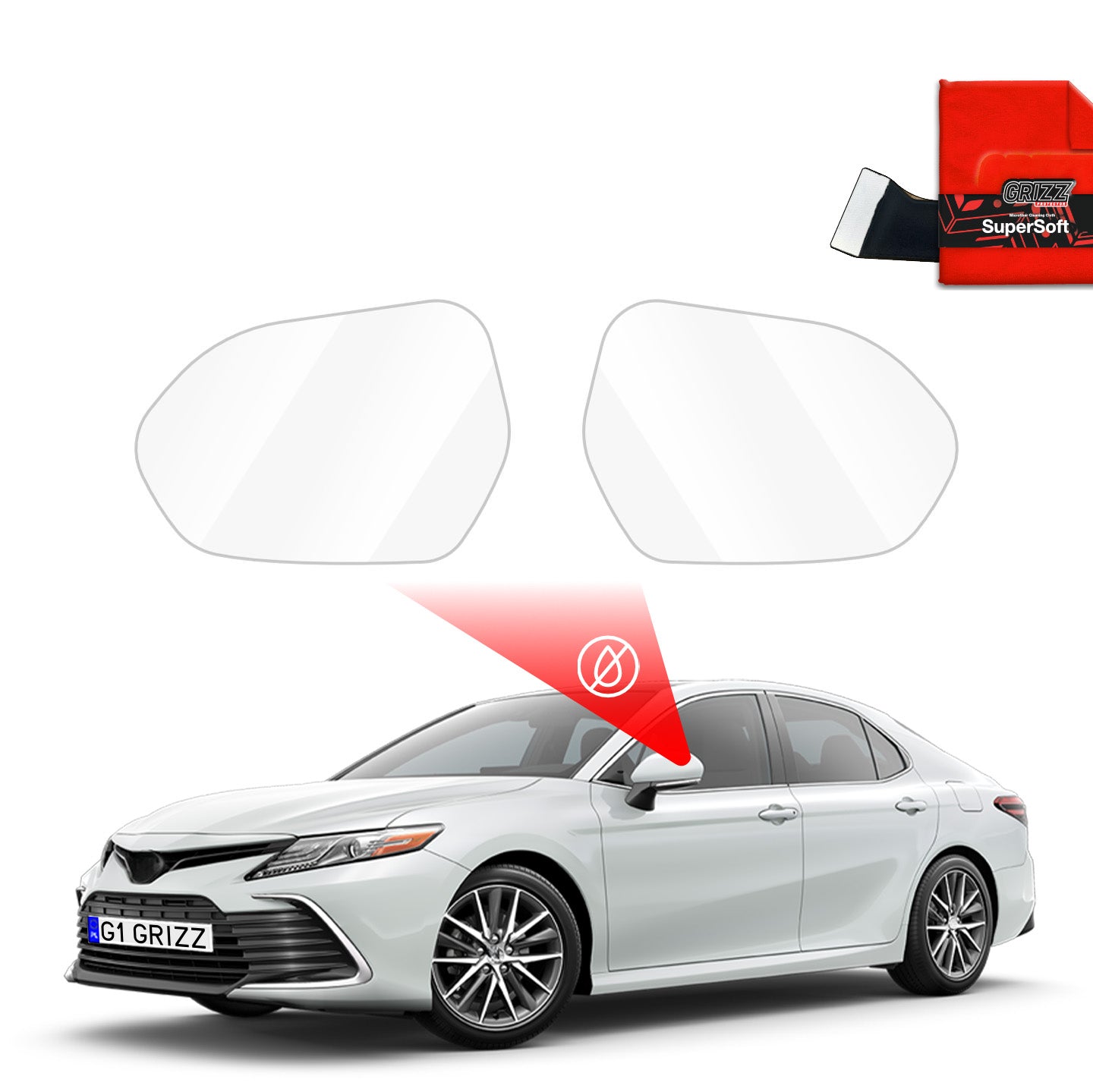 Rain protection film for exterior mirrors