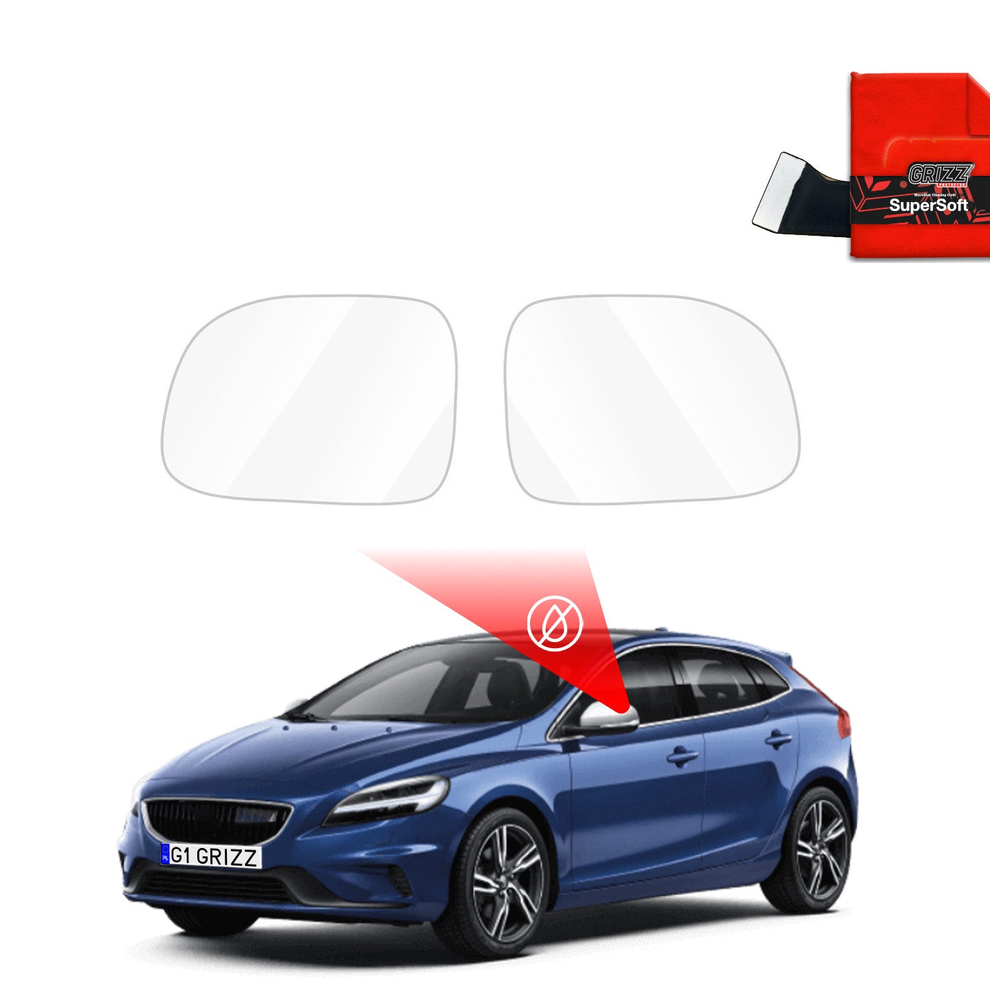 Rain protection film for exterior mirrors