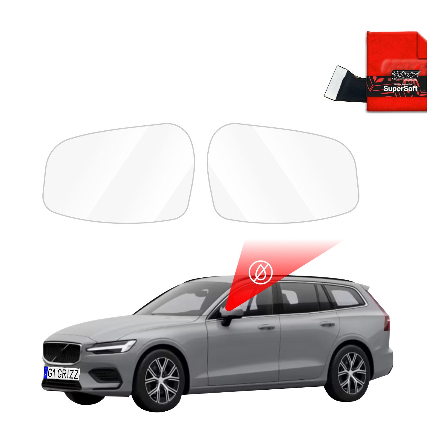 Rain protection film for exterior mirrors