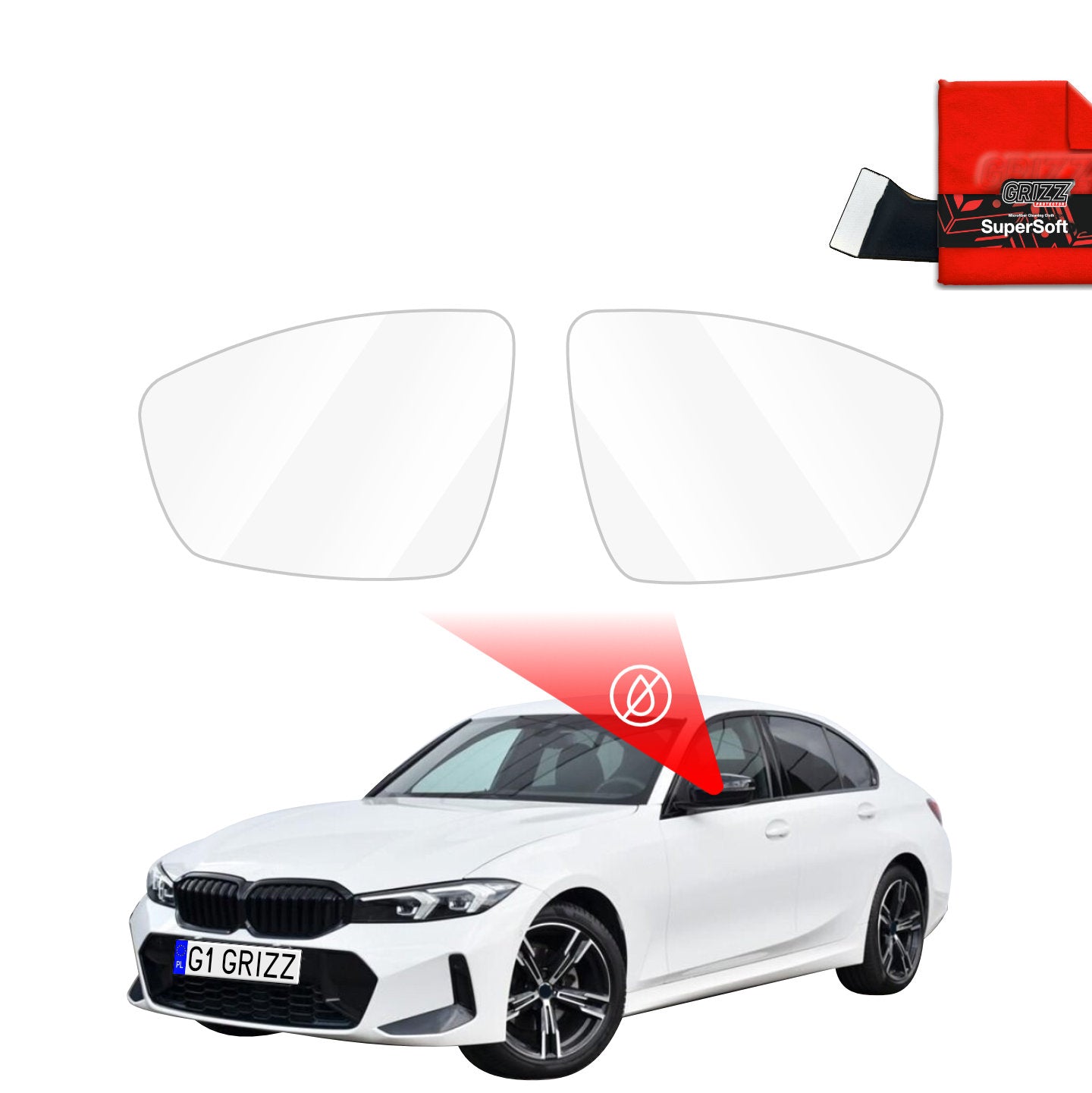 Rain protection film for exterior mirrors