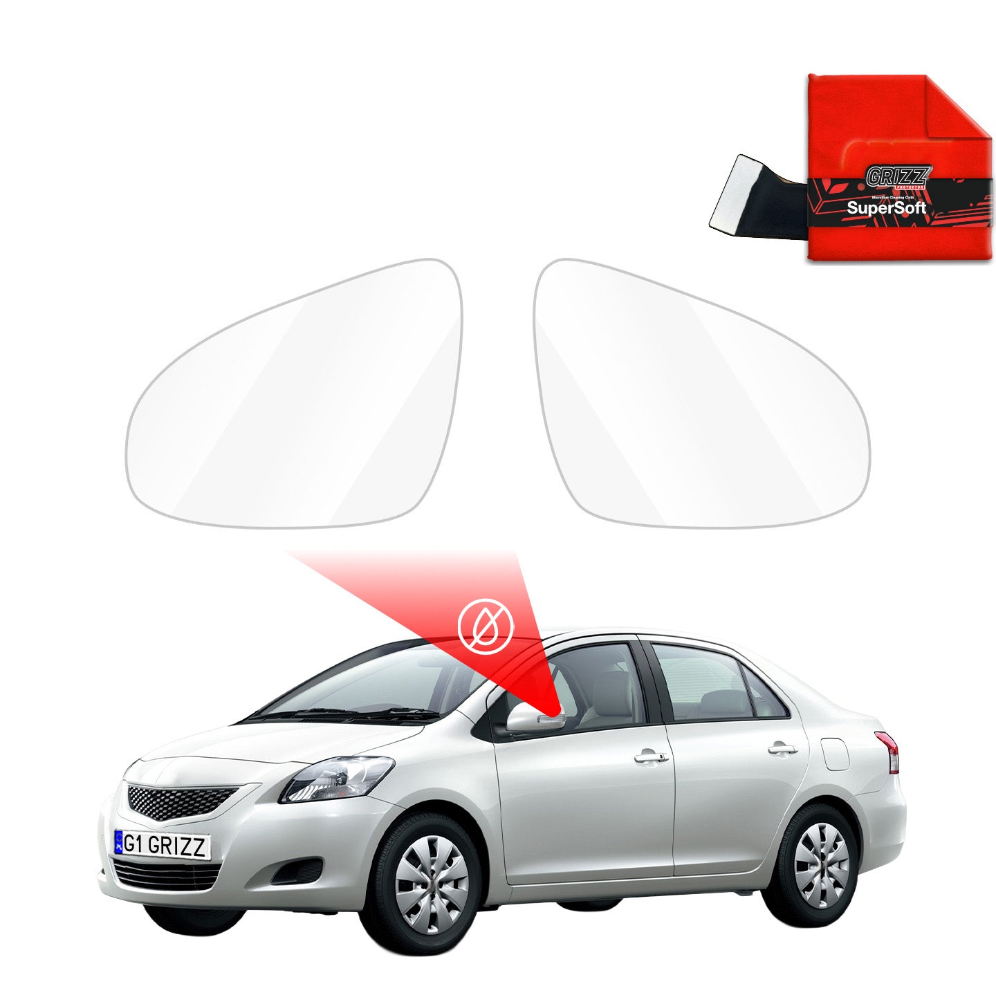 Rain protection film for exterior mirrors
