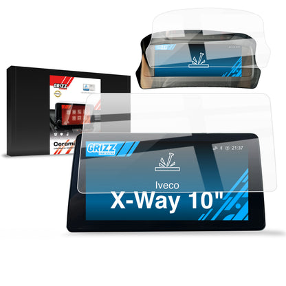 2in1 Displayschutzfolie für IVECO X-Way 10" (2024-2026) Navi Folie, Kratzfest, Klar