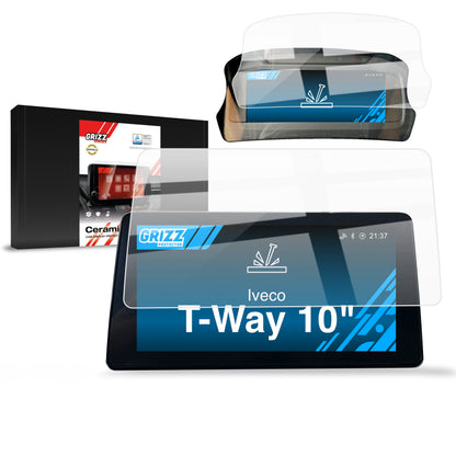 2in1 Displayschutzfolie für IVECO T-Way 10" (2024-2026) Navi Folie, Kratzfest, Klar