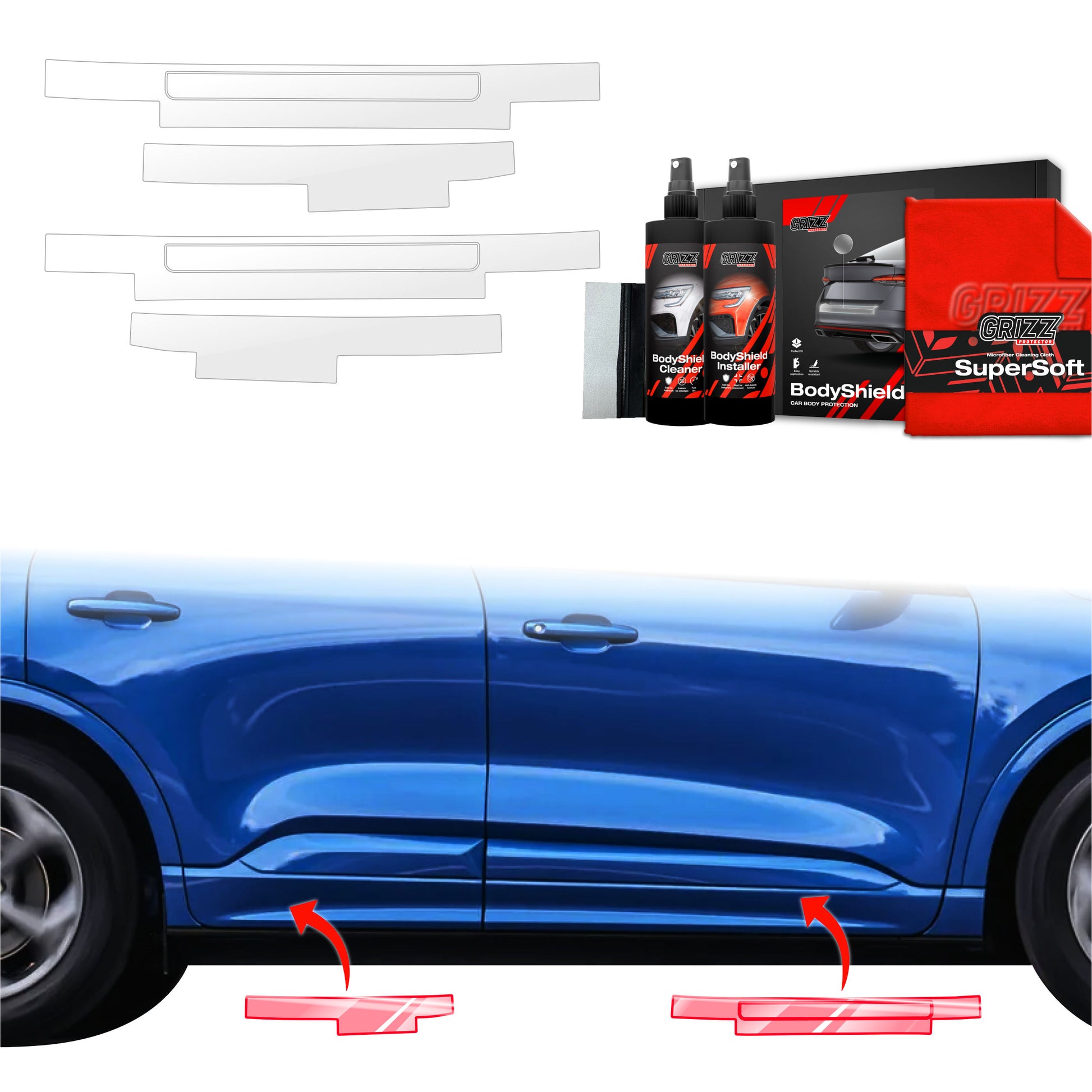 Protective film for exterior car parts – shields against scratches, chips, and scuffs