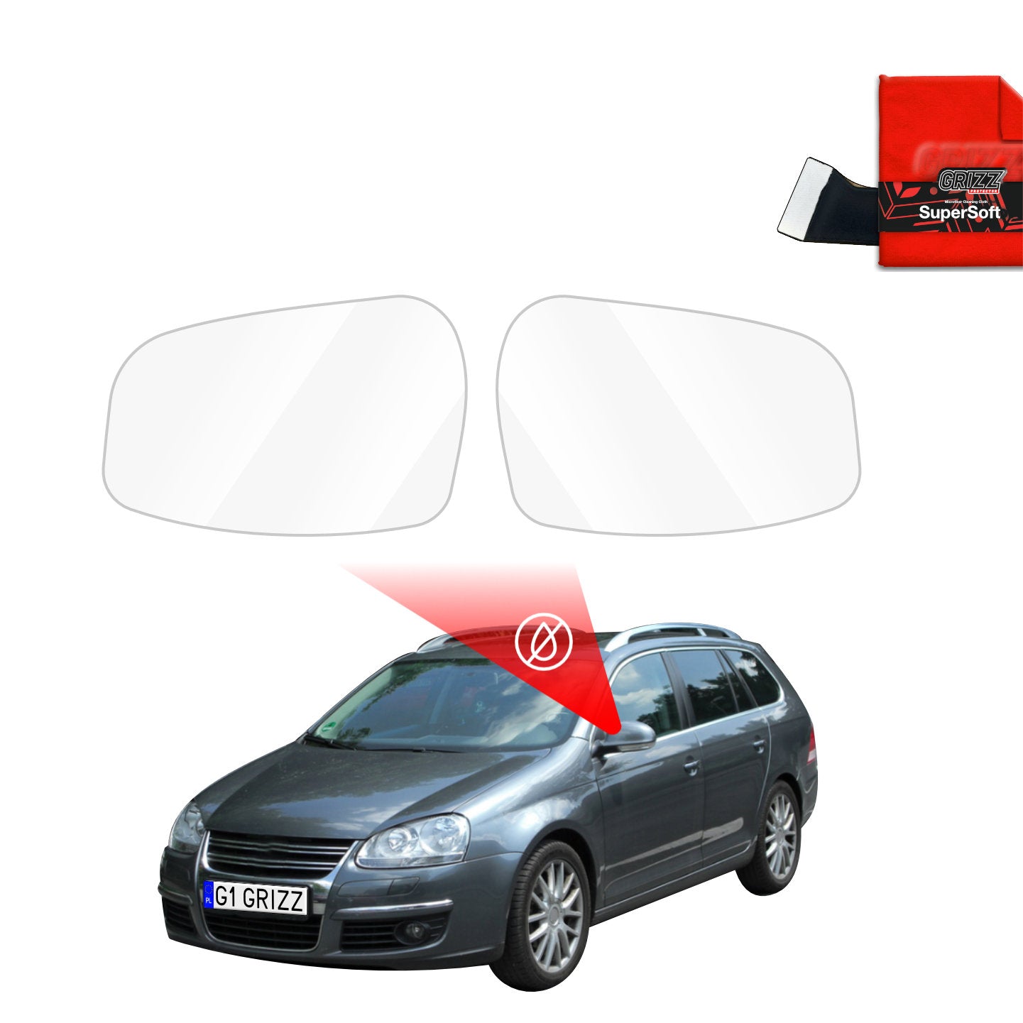 Rain protection film for exterior mirrors