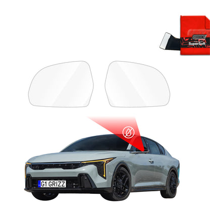 Rain protection film for exterior mirrors