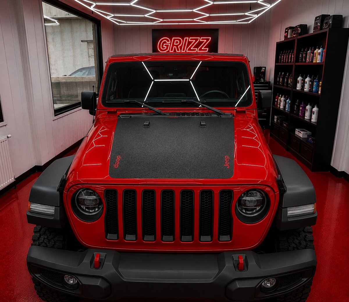 Jeep Wrangler czerwony — Heavy Duty Black